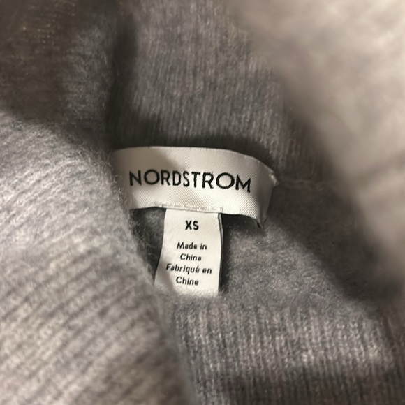 Nordstrom 100 percent cashmere turtleneck size xs grey - Picture 2 of 3